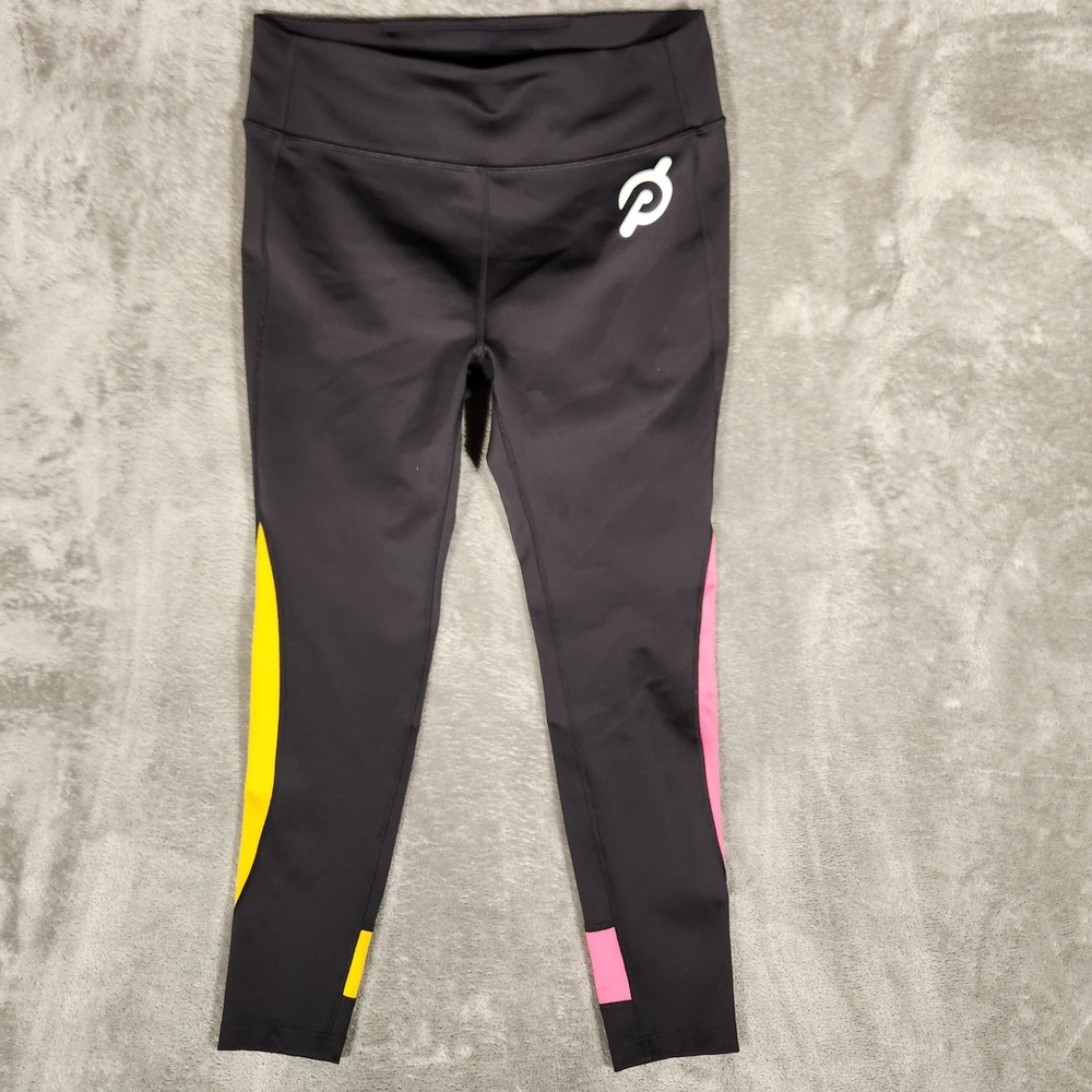 Peloton Leggings Womens Large‎ Black Excellent Colorblock High Rise Activewear